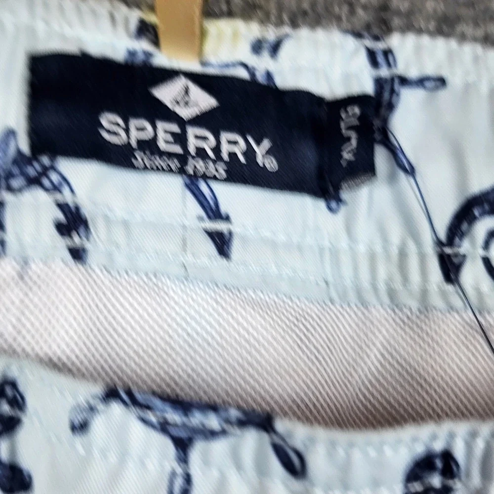 Sperry Mens Swim Trunks Blue Anchor Ship Wheel Nautical Board Shorts XL PL93120M